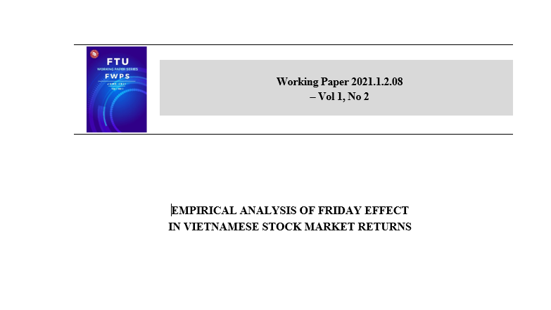 IMPACTS OF EVFTA ON VIETNAM’S FDI - Working Papers Series